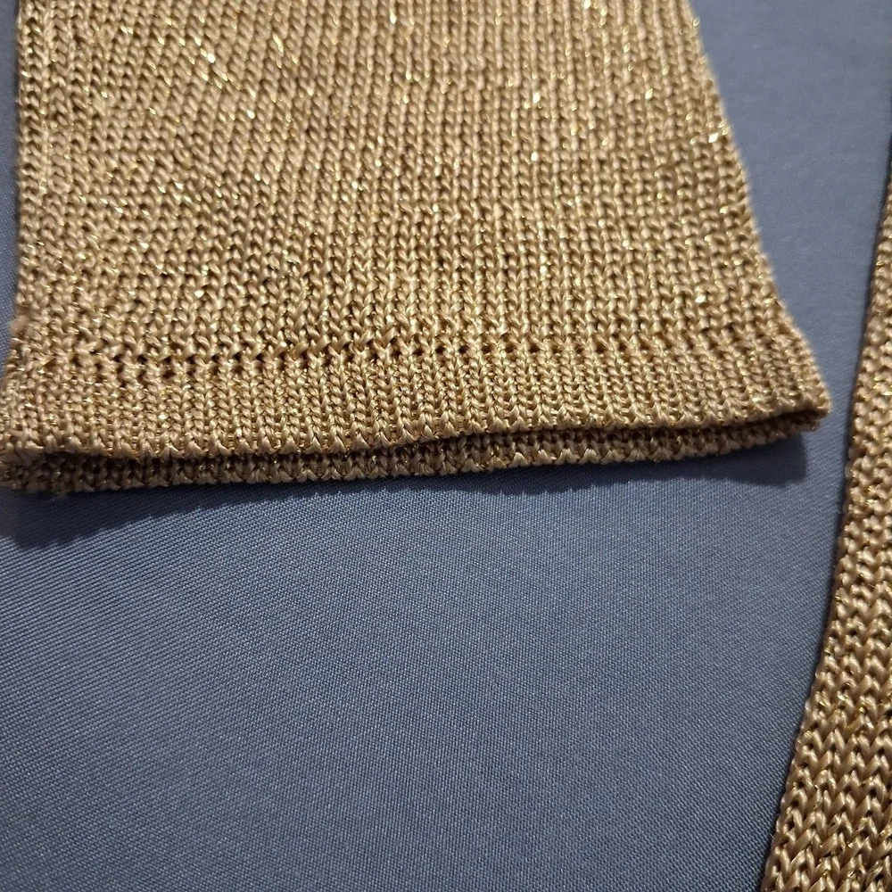 Vintage‎ Oscar De La Renta Gold Metalic Knit Cardigan Old Money Heritage Sz P/P